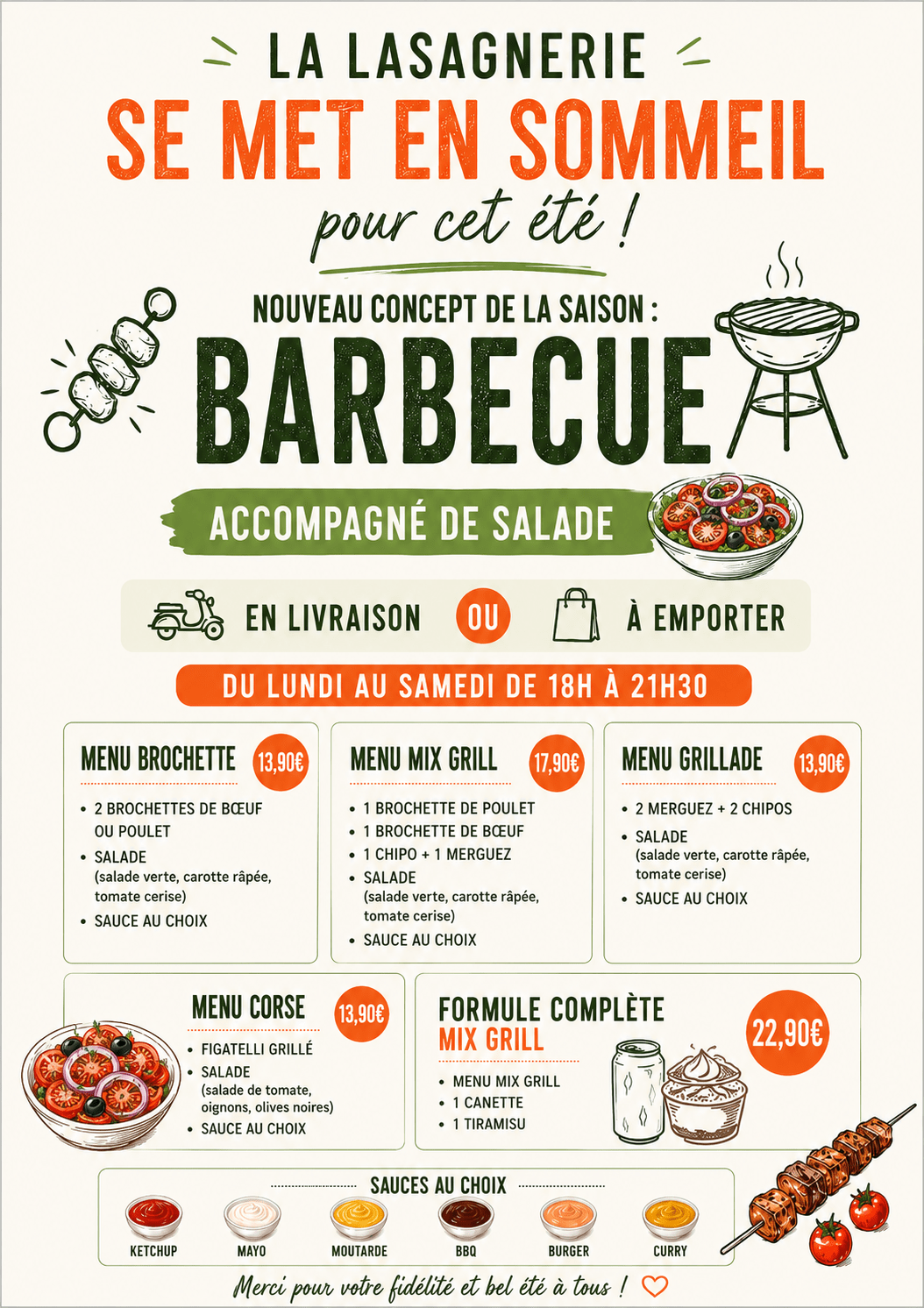 lasagnerie carte été 2026